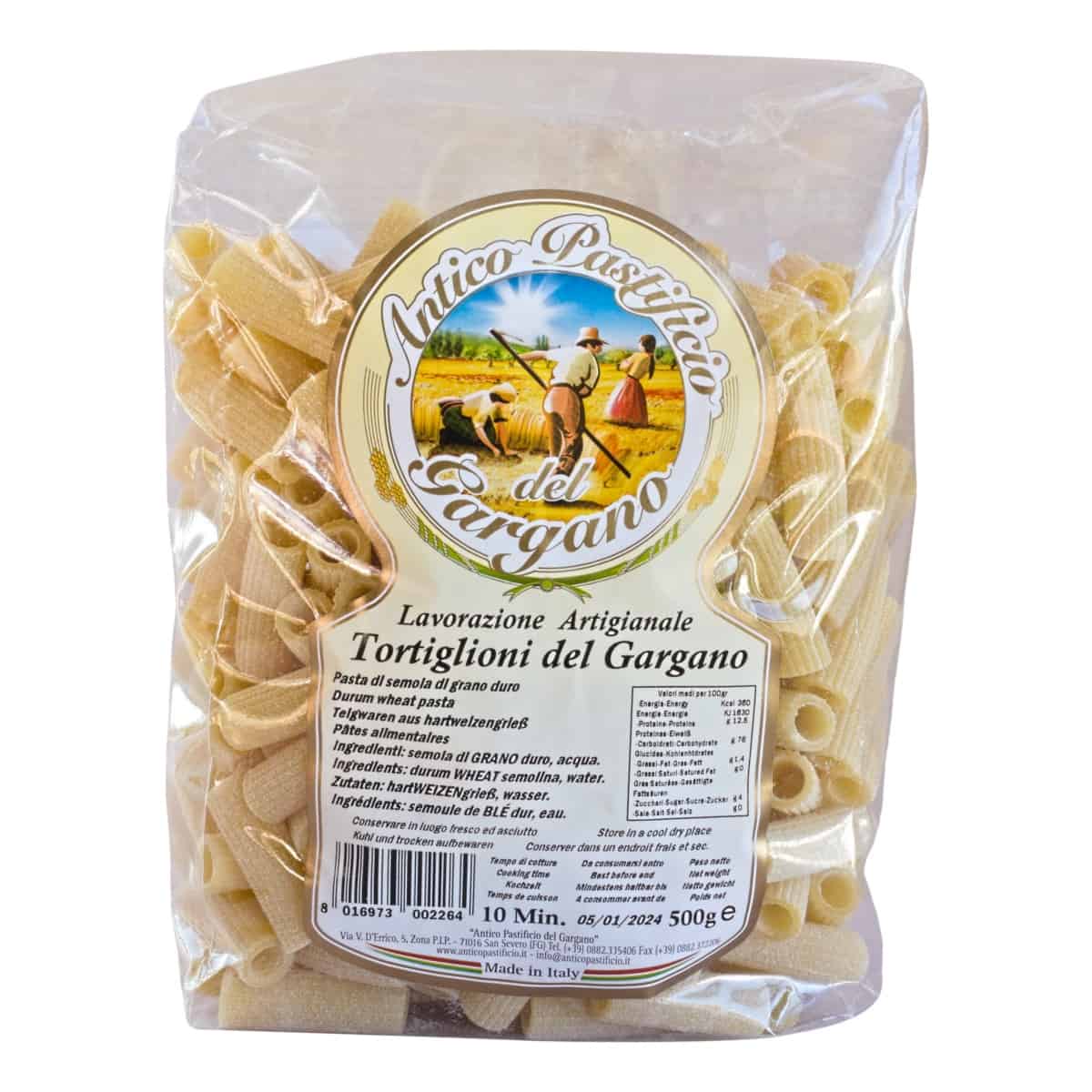 Antico Pastificio Del Gargano Tortiglioni Pasta 500g - Zenesco