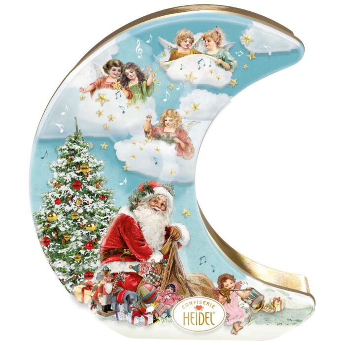 Heidel Christmas Angels Nostalgia Moon-Shaped Tin 86g