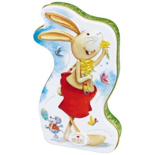 Heidel Easter Bunny Shaped Tin Box With Chocolate 100g