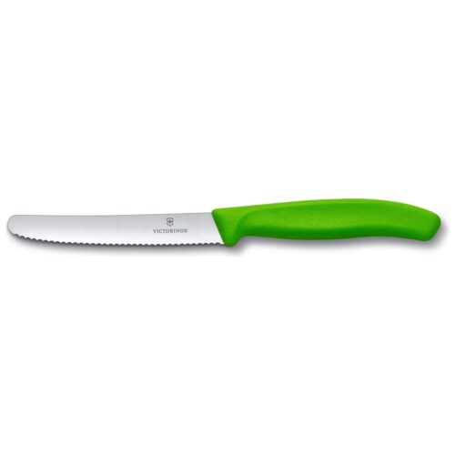 Victorinox Classic Round Table Knife With Wavy Edge Green