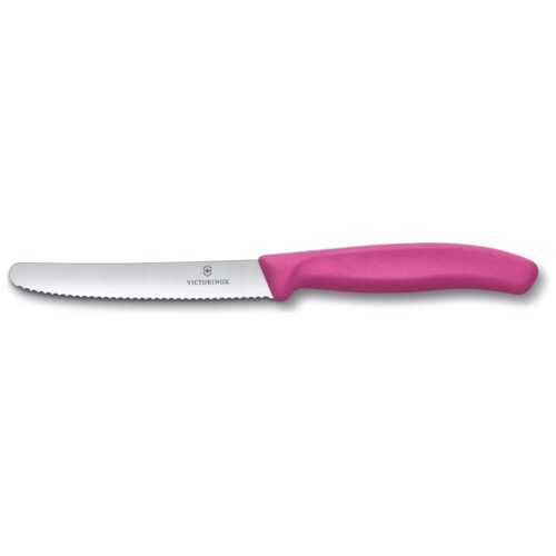 Victorinox Classic Round Table Knife With Wavy Edge Pink