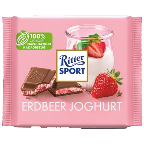 Ritter Sport Chocoalate With Strawberry And Yoghurt 100g