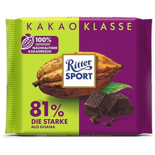 Ritter Sport Ghana Dark Chocolate 81% Cocoa 100g