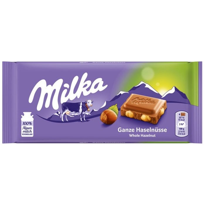 Milka Whole Hazelnut Chocolate 100g