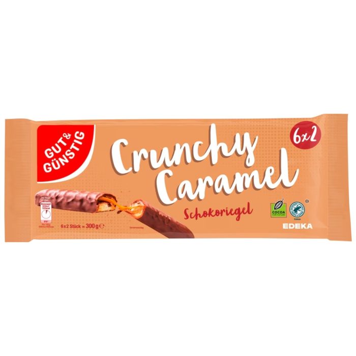 Gut and Guenstig Crazy Crunch Cookie And Caramel Chocolate Bar 6-Pack 300g