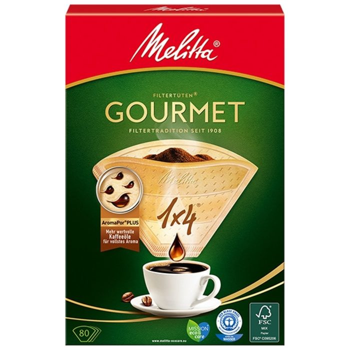 Melitta Gourmet Coffee Filter Paper 1x4 80-Pack