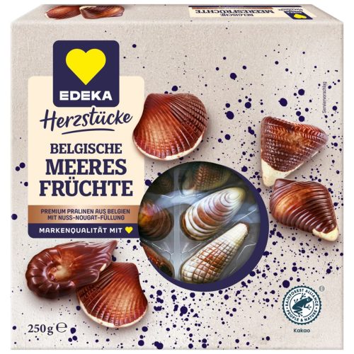 Edeka Nut Nougat Chocolate Praline Seashells In Box 250g