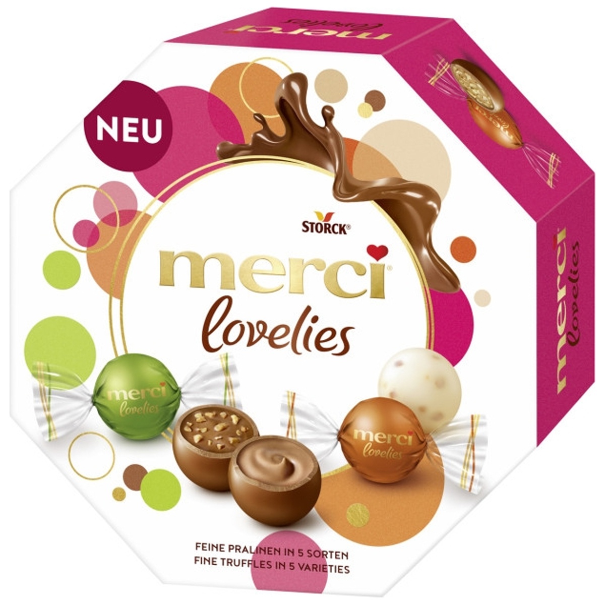 Merci Lovelies Classic Chocolate Pralines Mix In Box 185g