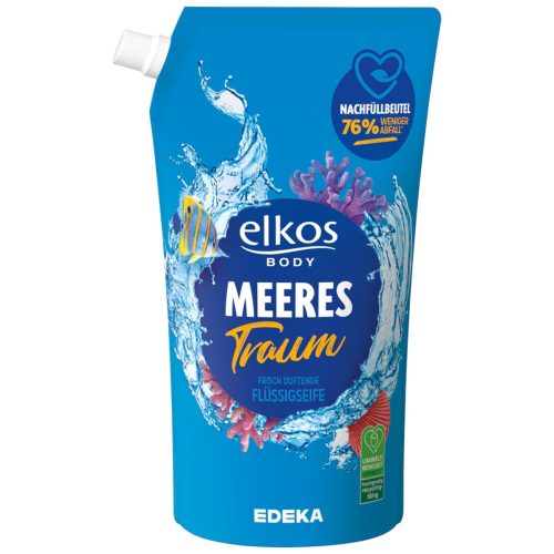 Elkos Liquid Soap Meerestraum (Sea Dream) Refill Pouch 1L