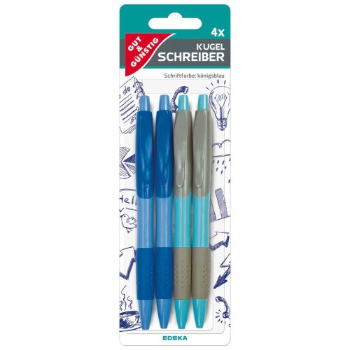 Gut und Guenstig Ballpoint Pen Blue 4-Pack