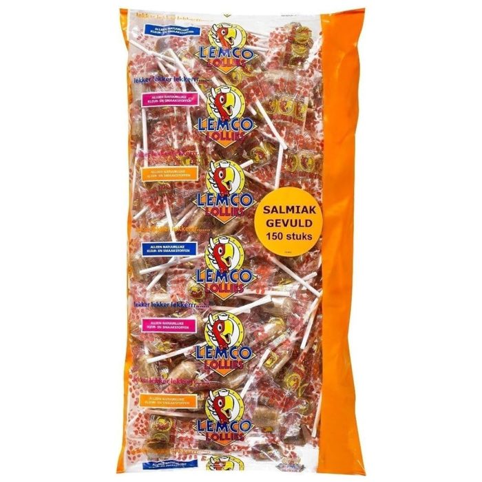 Lemco Salmiak Licorice Lollypops 1.5kg