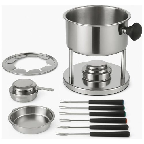 HI Fondue Set 10 Piece Stainless Steel Pieces